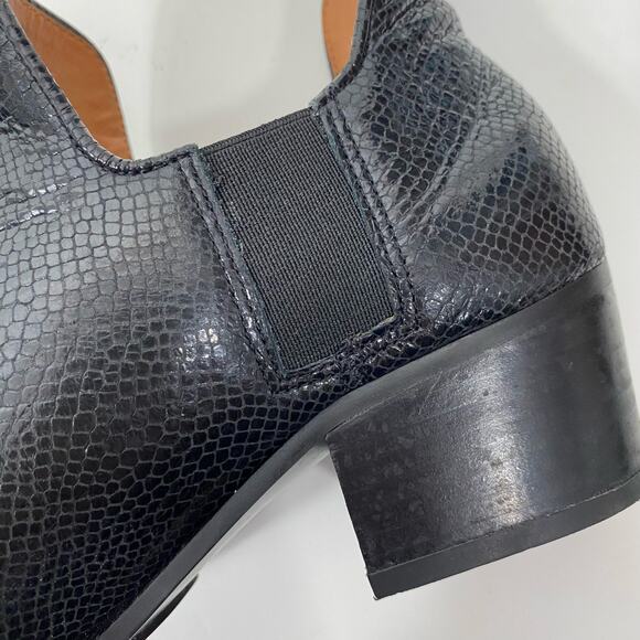 Franco Sarto Ashbury Boots Ankle Snake Embossed Leather Womens Size 6.5M Black - Picture 6 of 10